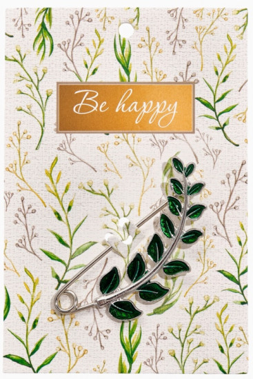 Булавка «Веточка лиственная»