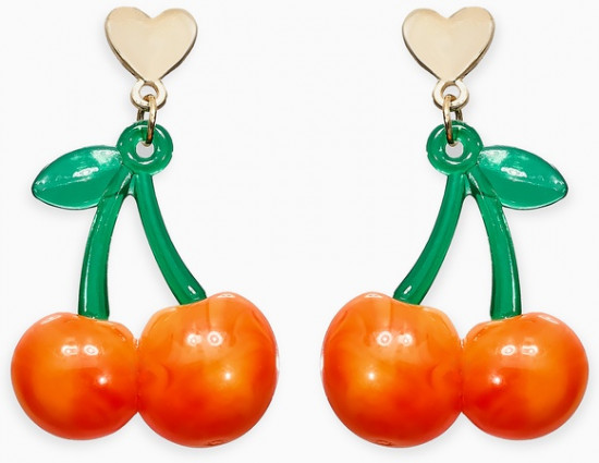 Серьги «Вишня и сердечки»