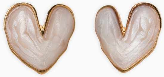 Серьги «Сердечки перламутровые»