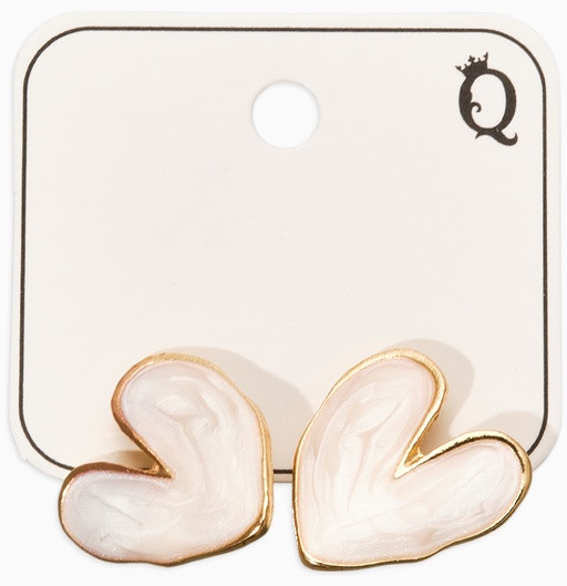 Серьги «Сердечки перламутровые»