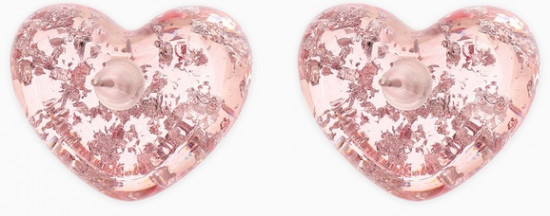 Серьги с паталью «Сердце блестка»