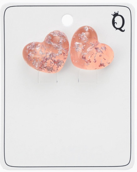 Серьги с паталью «Сердце блестка»