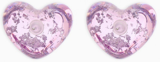 Серьги с паталью «Сердце блестка»