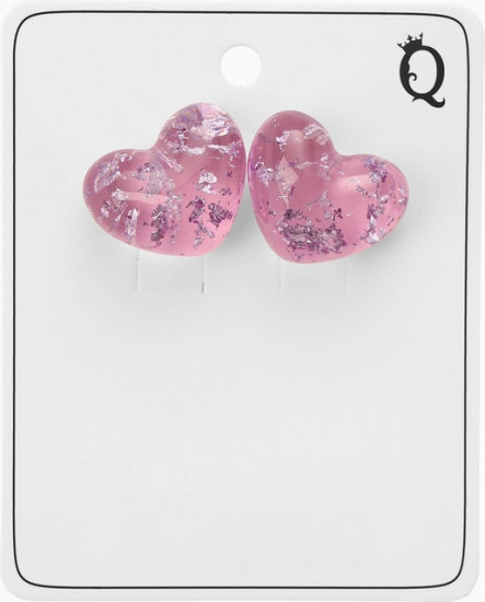 Серьги с паталью «Сердце блестка»