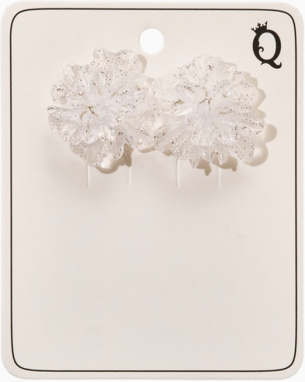 Серьги с блёстками «Цветок ажурный воздушный»