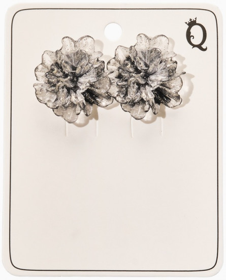 Серьги с блёстками «Цветок ажурный воздушный»