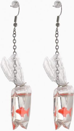 Серьги «Рыбка в пакете»