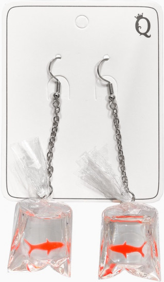 Серьги «Рыбка в пакете»