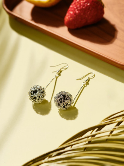 Серьги «Шар плетёный»