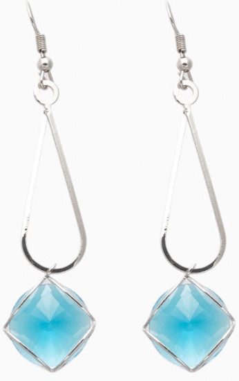 Серьги «Капля с ромбом»