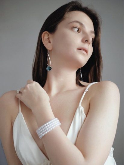 Серьги «Капля с ромбом»