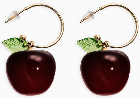 Серьги «Черешня с листочком»