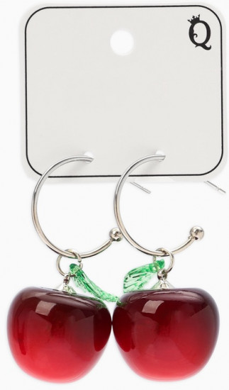 Серьги «Черешня с листочком»