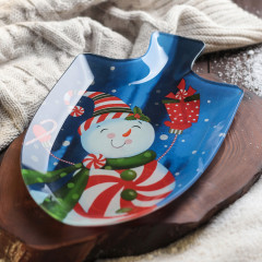 Блюдо сервировочное «Лопатка. Весёлый снеговик» - Фото 1