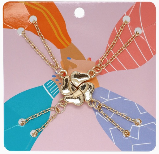 Комплект кулонов парных на цепочке «Неразлучники»