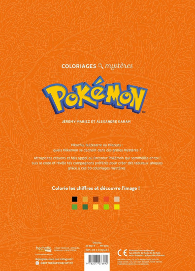Раскраска по номерам «Pokémon. Coloriages mystères»