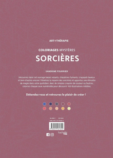 Раскраска по номерам «Sorcières. Coloriages mystères»