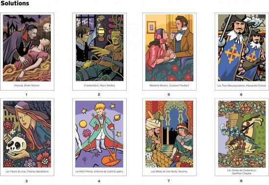 Раскраска по номерам «Les grands classiques de la littérature. Coloriages mystères»