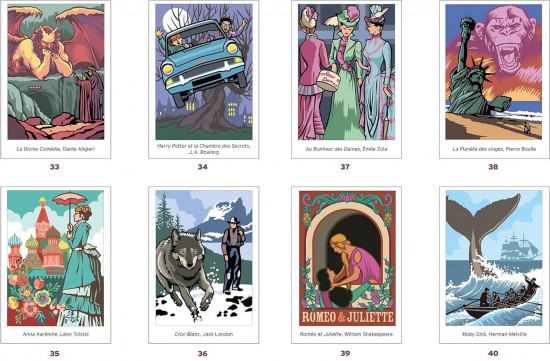 Раскраска по номерам «Les grands classiques de la littérature. Coloriages mystères»