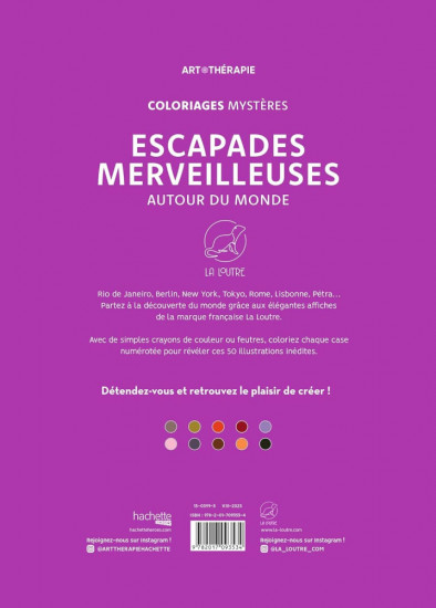 Раскраска по номерам «Escapades merveilleuses. Autour du monde. Coloriages mystères»