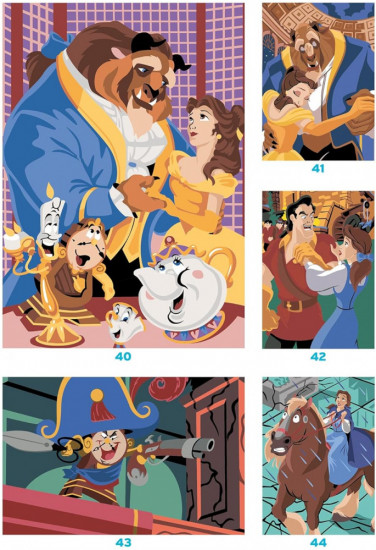 Раскраска по номерам «La Belle et la Bête. Coloriages mystères»