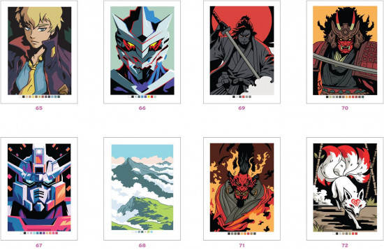 Раскраска по номерам «Mangas. Coloriages mystères»