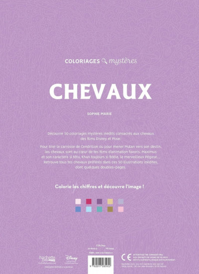 Раскраска по номерам «Chevaux. Coloriages mystères»