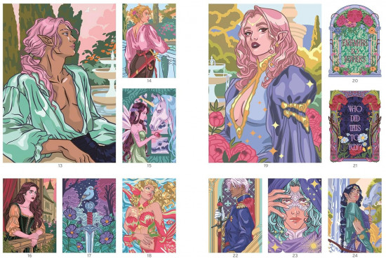 Раскраска по номерам «Romantasy. Coloriages mystères»