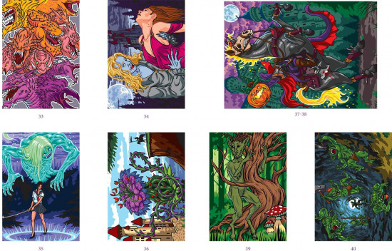 Раскраска по номерам «Mondes fantastiques. Coloriages mystères»