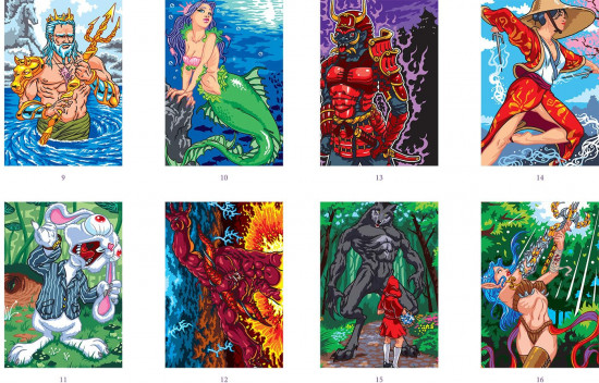 Раскраска по номерам «Mondes fantastiques. Coloriages mystères»