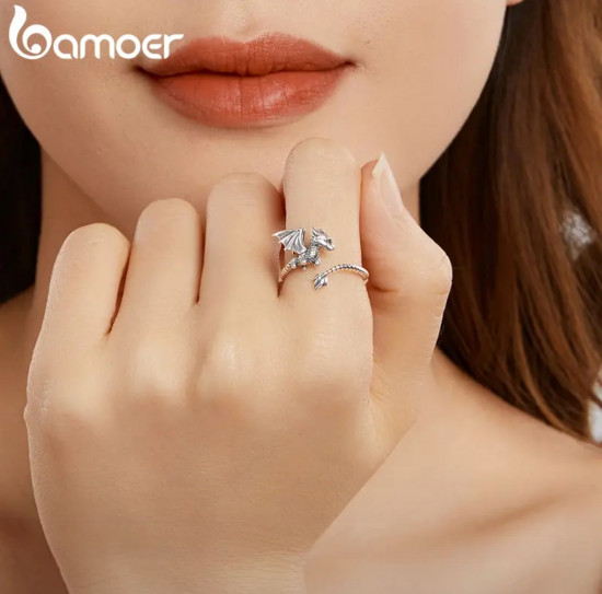 Кольцо из серебра «Огненный дракон»