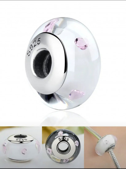 Шарм из серебра с кристаллами «Мурано»