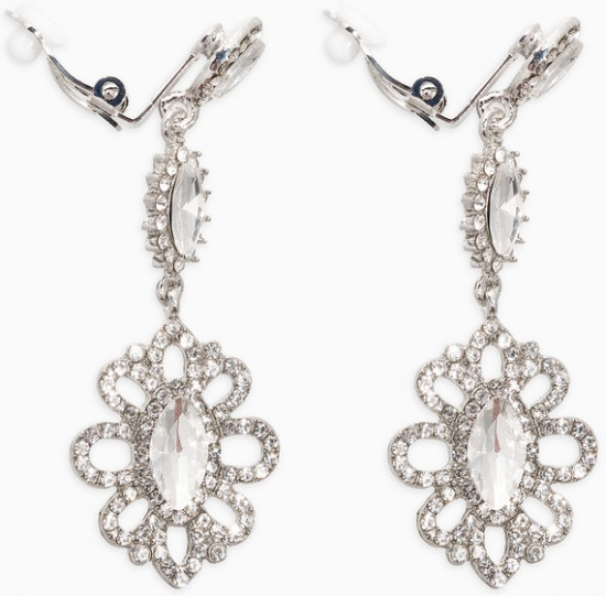 Клипсы «Ажур в стразах»