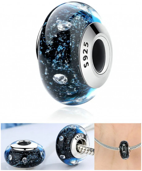 Шарм из серебра с кристаллами «Мурано»