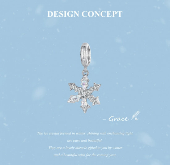 Шарм из серебра с фианитом «Зимняя сказка»