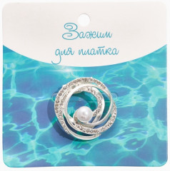 Зажим для платка «Жемчужный завиток» - Фото 5