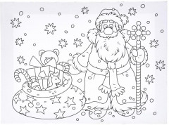 Роспись по холсту «Новый год. Дед Мороз» - Фото 2