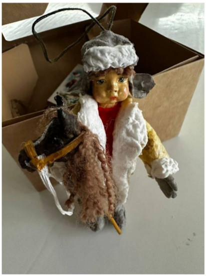 Ёлочная ватная игрушка «Пастушок с лошадкой»