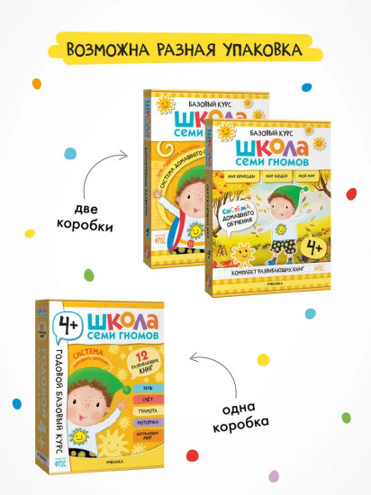 Школа Семи Гномов. Годовой базовый курс 4+. Комплект из 12 книг