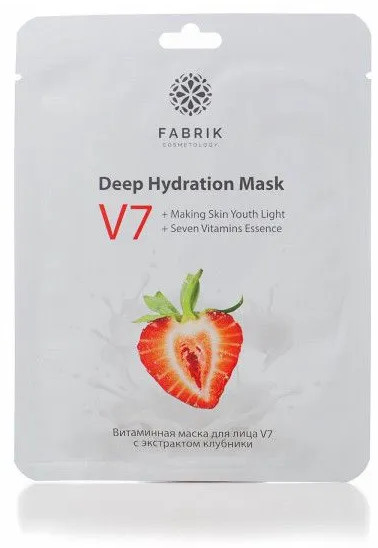 Маска для лица с экстрактом клубники «V7»