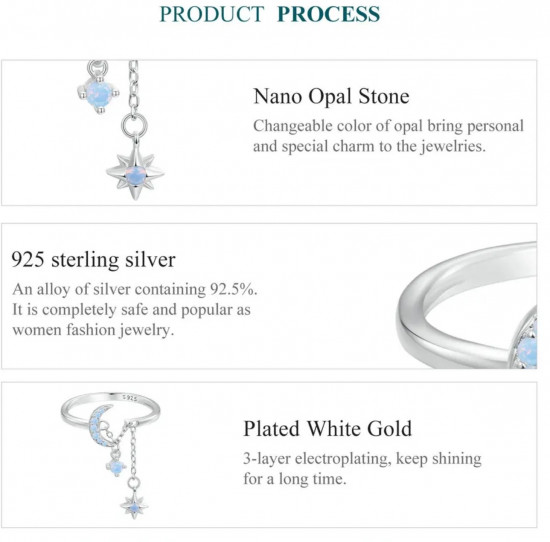 Кольцо с подвеской звёзды