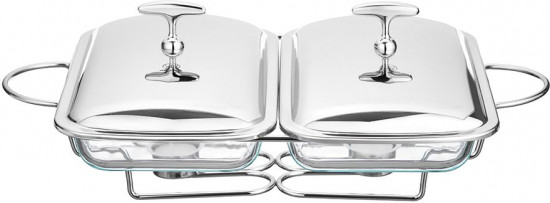 Набор мармитов прямоугольных с крышками на подставке