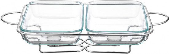 Набор мармитов прямоугольных с крышками на подставке