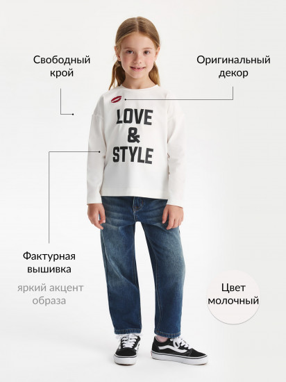 Лонгслив для девочек с декором