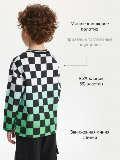 Лонгслив в клетку для мальчиков