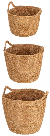 Набор плетеных корзин с ручками