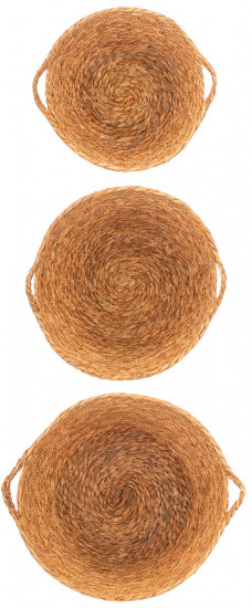 Набор плетеных корзин с ручками