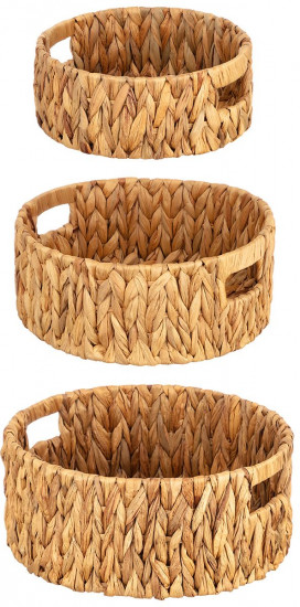 Набор плетеных корзин с ручками