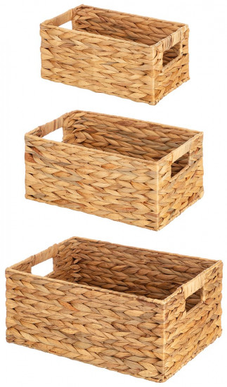 Набор плетеных корзин с ручками