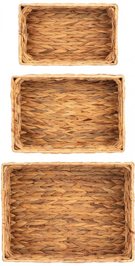 Набор плетеных корзин с ручками
